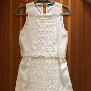 Tibi Strapless White Silk Dress